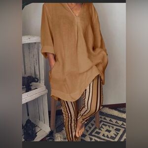 2 Pc Casual Top And Striped Pants